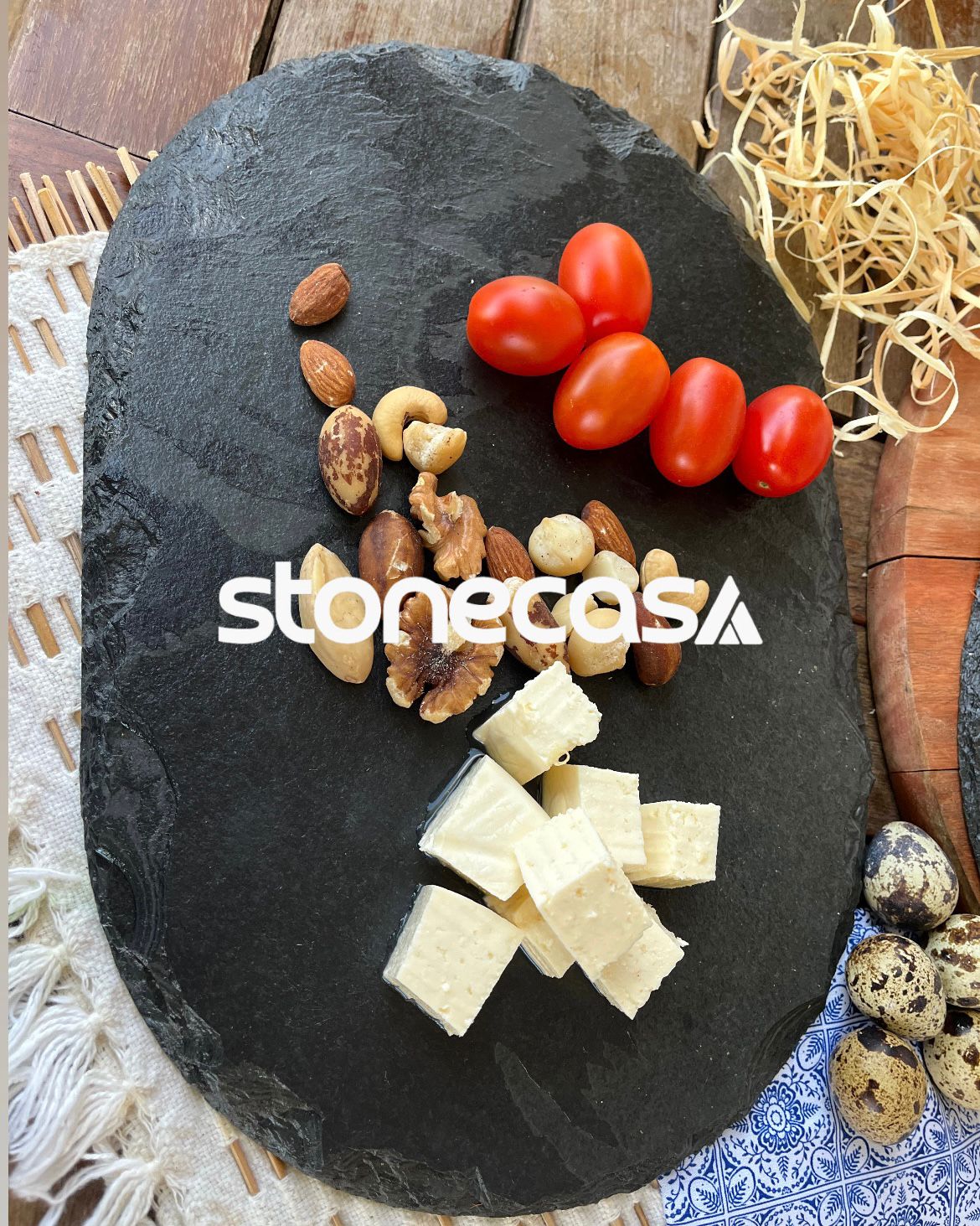 Prato de Ardósia Nero | Pratos de Ardósia Stone Casa® — Pedras Naturais Eco-Friendly Prato de Ardósia Nero — Pratos de Ardósia Stone Casa® eco-friendly